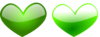 Green Hearts 2 Clip Art