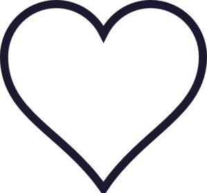 Navy Outline Heart Clip Art