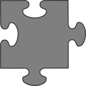 Gray Border Puzzle Piece Clip Art