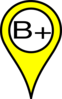 Yellow Pin B+ Clip Art