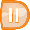 Orange Pause Button Clip Art