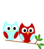 Red And Teal Owl Clip Art