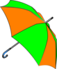 Umbrella Green And Orange Clip Art