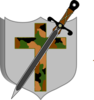 Sword And Shield - Camo Colored Clip Art