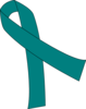 Teal Ribbon For Cancer Clip Art