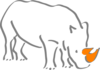 Orange Horned Rhino Clip Art