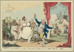 Merry Making On The Regents Birth Day, 1812  / G. Cruikshank. Clip Art