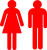 Boy And Girl Stick Figure - Red Clip Art