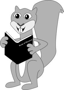 Squirrel Reading Book Of Mormon Clip Art