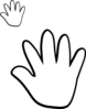 Child Handprint Black/white Clip Art