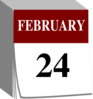 February 24 Calendar Clip Art