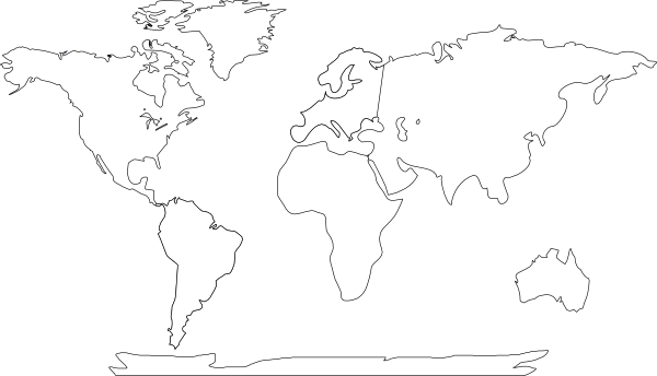 World Map With Continents Clip Art at Clker.com - vector clip art ...