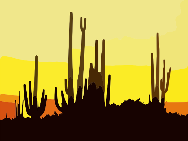 Saguaro Cactus At Sunset Arizona Clip Art at Clker.com - vector clip