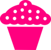 Polka Dot Cupcake Black Clip Art