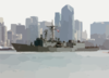 Guided Missile Frigate Uss Thatch (ffg 43) Passes By The San Diego Skyline Clip Art