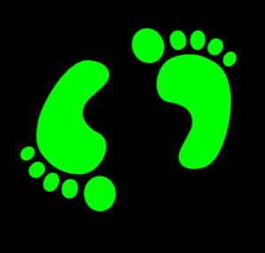 Footprints-barefoot,b-w Clip Art