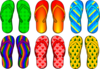 Colorful Flip Flops Clip Art