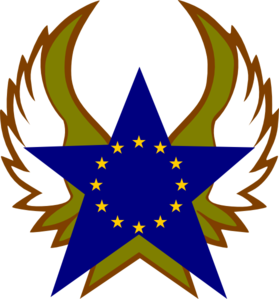 Blue Star With Gold Stars Clip Art