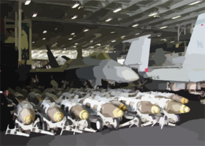 Dozens Of Bombs Line The Hangar Bay Aboard Uss Constellation (cv 64) Ready For Use In Support Of Operation Iraqi Freedom Clip Art