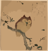 Owl And Magnolia. Clip Art