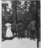[theodore Roosevelt Standing In A Wooded Area, Speaking To Group Of African American Children] Clip Art