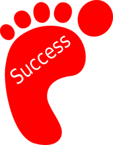 Red Footprint Success Clip Art