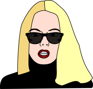 Blonde Haired Women Wearing Sunglasses Clip Art