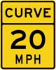 Curve 20 Mph Road Sign Clip Art