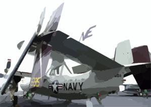 An E-2c Hawkeye From Carrier Airborne Early Warning Squadron One One Six (vaw-116) Sits On The Flight Deck Aboard Uss Constellation (cv 64) Awaiting Its Next Mission In Support Of Operation Iraqi Freedom. Clip Art
