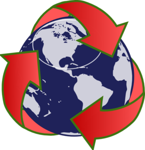 Red Recycling Globe Clip Art