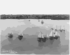 [sailboats Sailing]: Corinth Y[acht] C[lub] Race, Boston, 6 Aug. 1898 Clip Art
