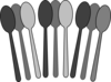 Black/white Spoons Clip Art
