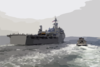 The Command Ship Uss Coronado (agf 11) Enters The Port Of Yokosuka, Japan. Clip Art