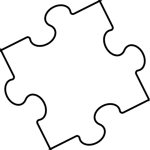 Black White Puzzle Piece Clip Art at Clker.com - vector clip art online ...