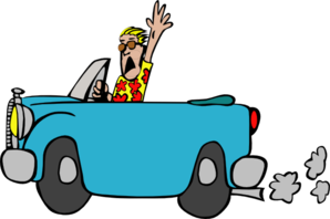 Unhappy Man In Car Clip Art