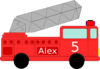 Alex Birthday Firetruck Clip Art