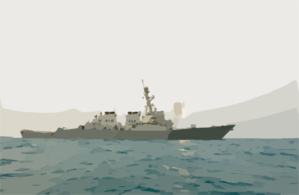 The Guided Missile Destroyer Uss Milius (ddg 69) Launches A Tomahawk Land Attack Missile (tlam) Toward Iraq. Clip Art