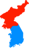 North And South Korea Simple Map Clip Art