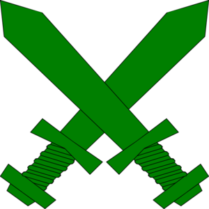 Green Crossed Swords Clip Art