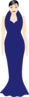 Woman In A Blue Dress Clip Art