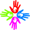 Four Colored Hands 4 Clip Art