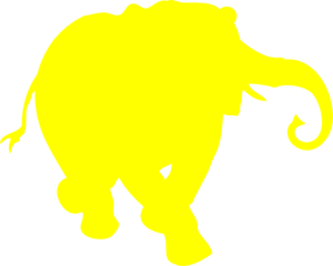 Elephant Silhouette Yellow Clip Art
