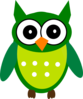 Green Owl Clip Art