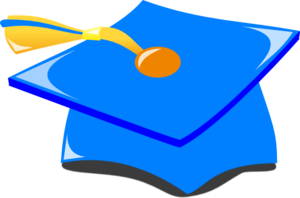 Graduation Hat Blue And Gold Clip Art