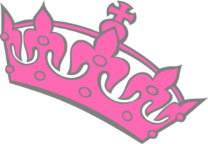 Pink Tilted Tiara Grey Outline Clip Art