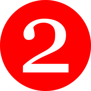Red, Rounded,with Number 2 Clip Art