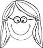 Girl Face With Glasses Clip Art