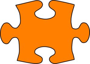Orange Jigsaw Puzzle Piece Large Clip Art