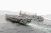 U.s. Navy Ships Conducting A Replenishment At Sea Operation. Clip Art