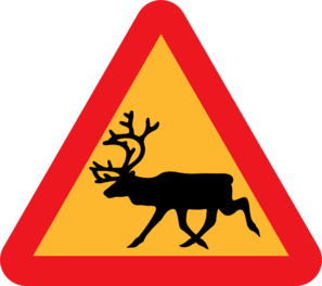 Warning Reindeer Roadsign Clip Art